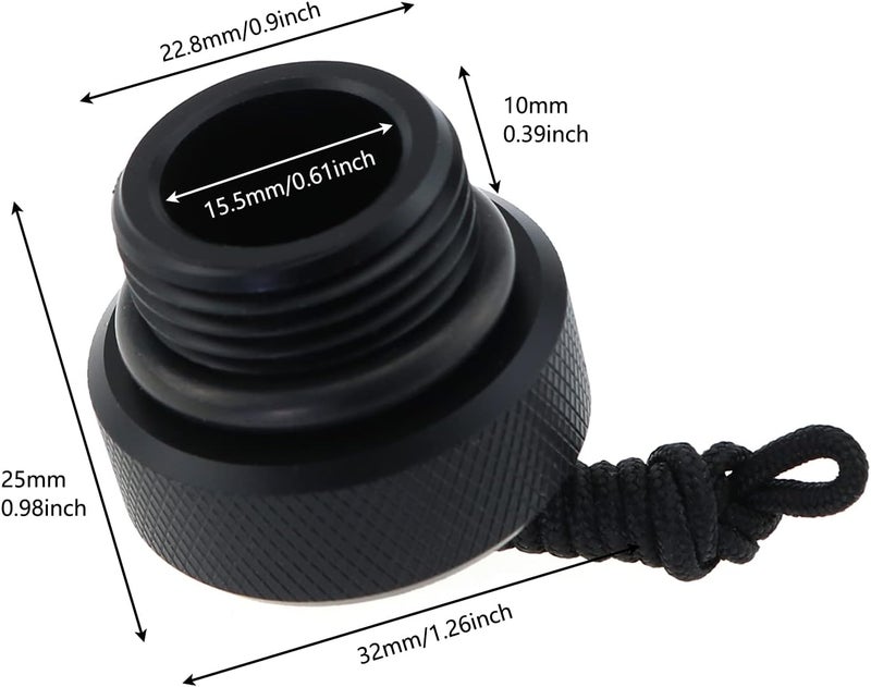LUORNG Tank Valve Cover Black Scuba Diving Dive DIN Tank Valve Regulator Dust Plug Cap Male Threaded Din Scuba Tank Valve Dust Plug Protector Cap - Image 3